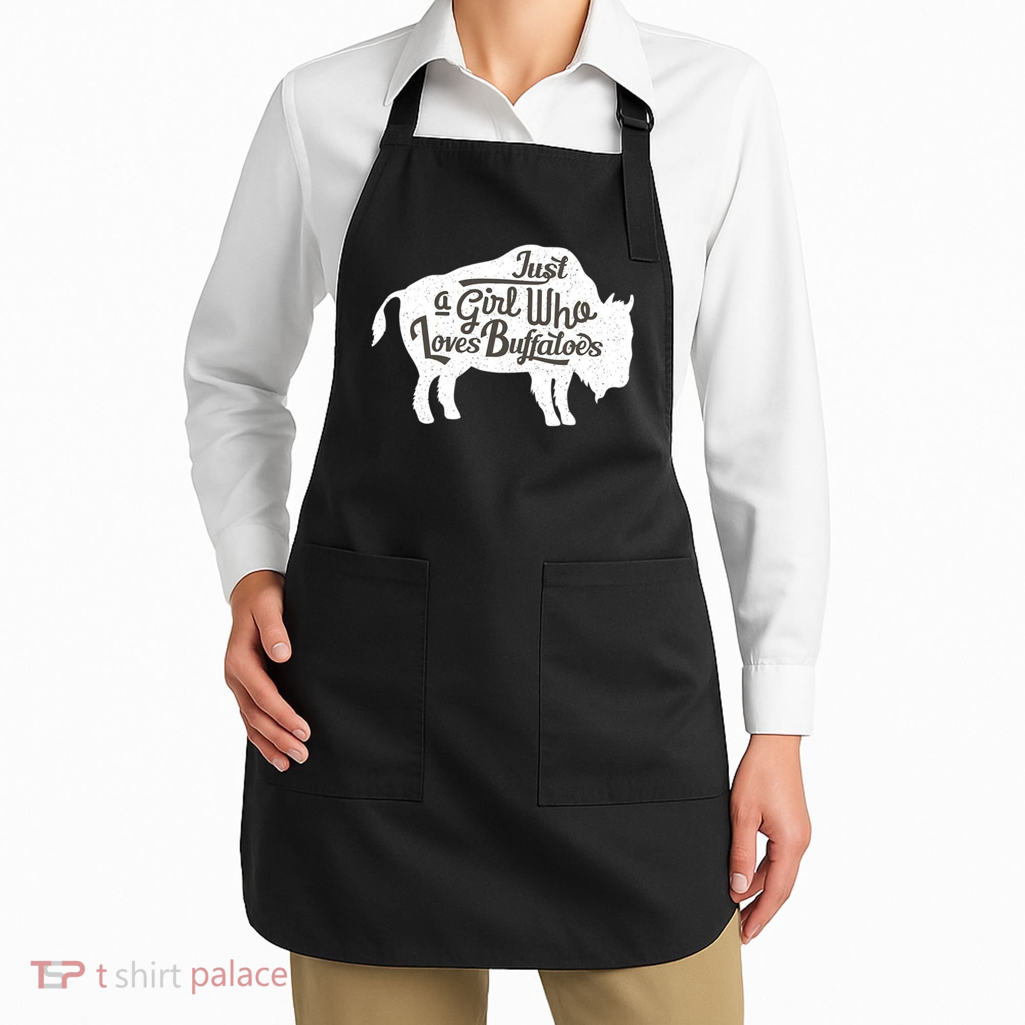 Just A  Who Loves Buffaloes Buffalo Bison Lover  Apron