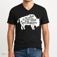Just A  Who Loves Buffaloes Buffalo Bison Lover  V-Neck T-Shirt thumb 2