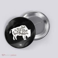 Just A  Who Loves Buffaloes Buffalo Bison Lover  Button thumb 0