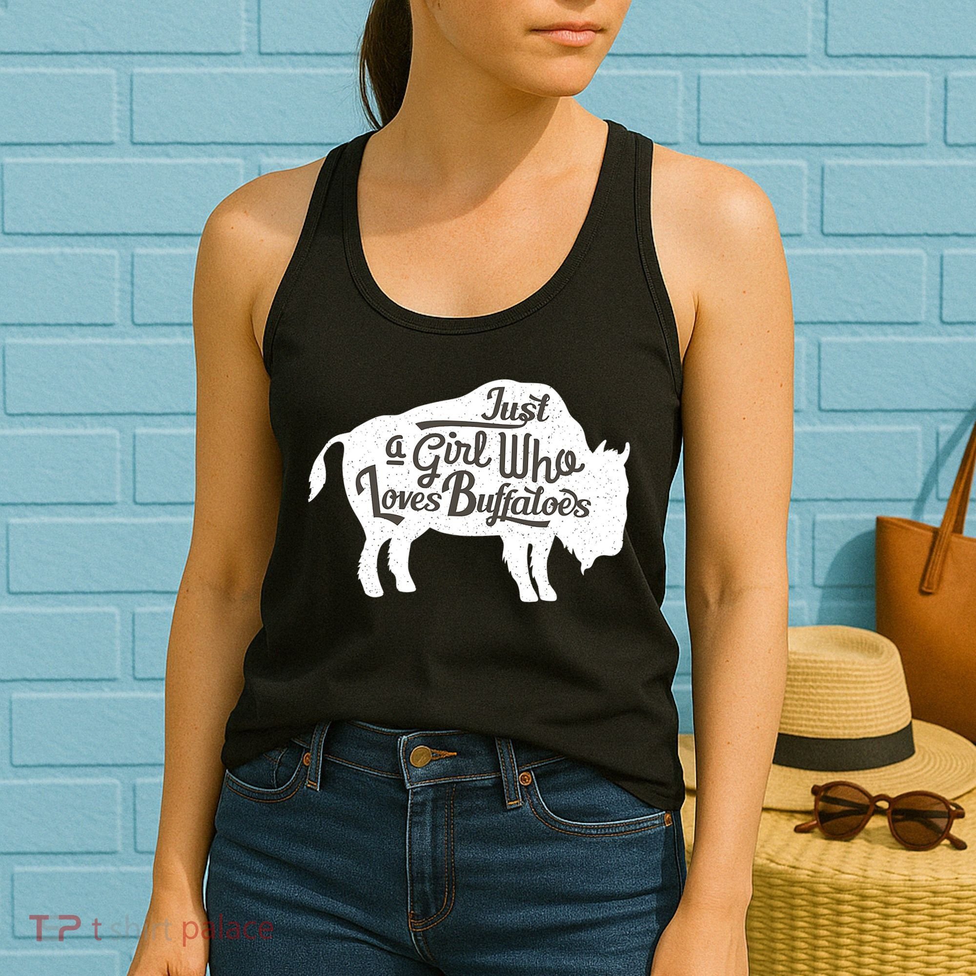 Just A  Who Loves Buffaloes Buffalo Bison Lover  Women's Tank Top