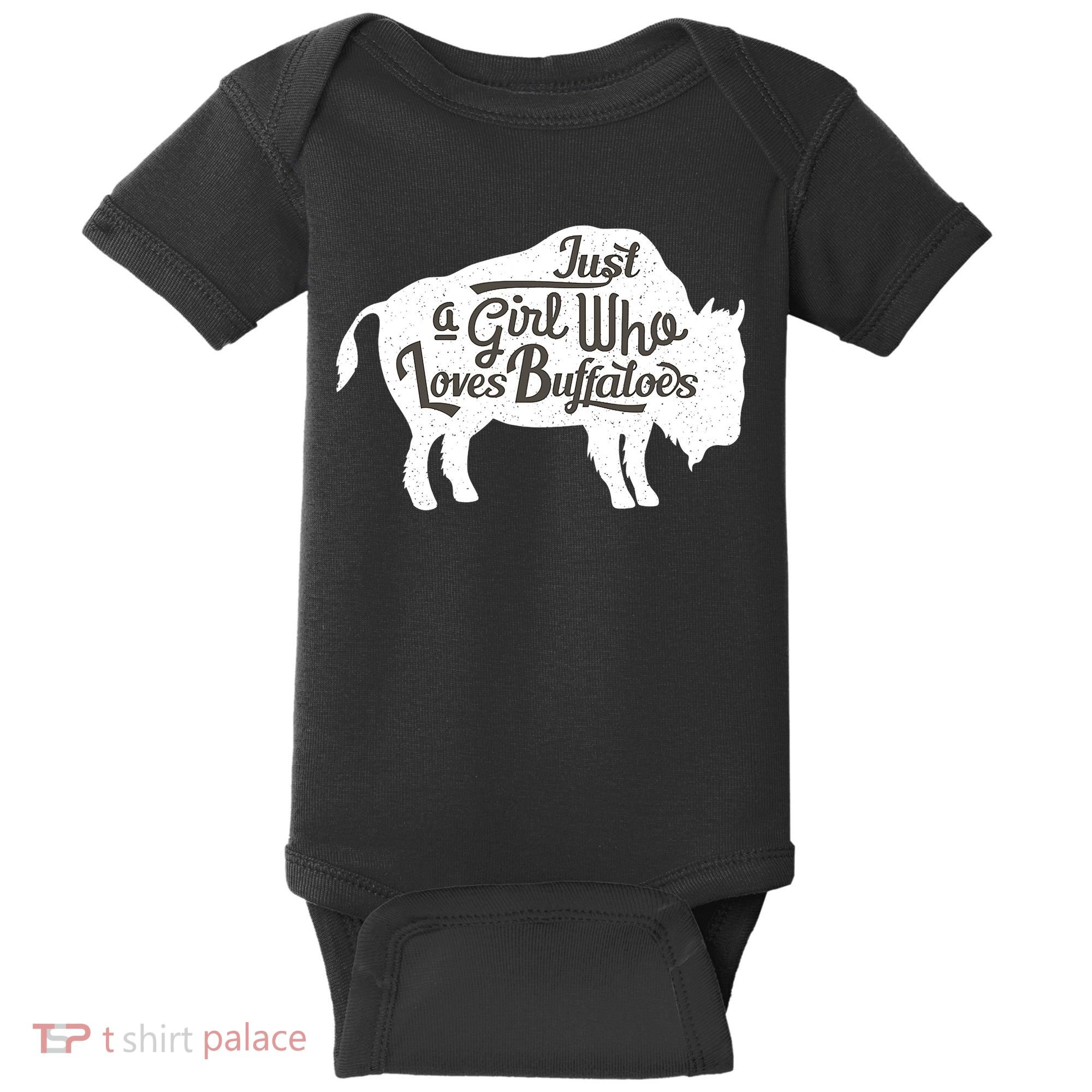 Just A  Who Loves Buffaloes Buffalo Bison Lover  Baby Bodysuit