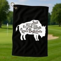 Just A  Who Loves Buffaloes Buffalo Bison Lover  Golf Towel thumb 1