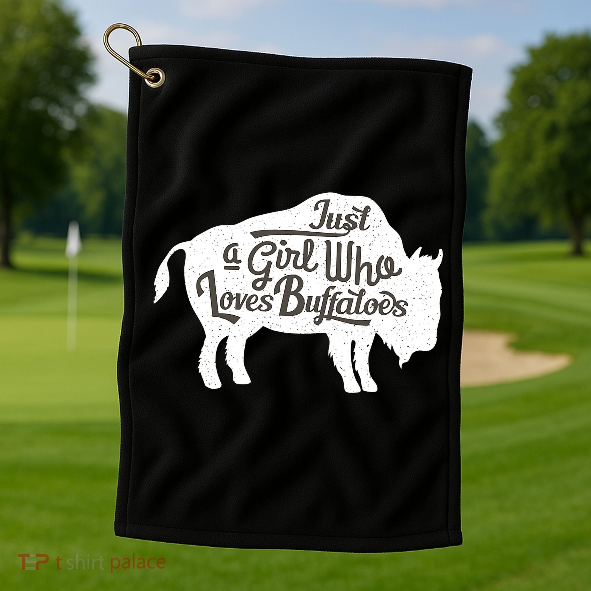 Just A  Who Loves Buffaloes Buffalo Bison Lover  Golf Towel