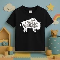Just A  Who Loves Buffaloes Buffalo Bison Lover  Toddler T-Shirt thumb 3