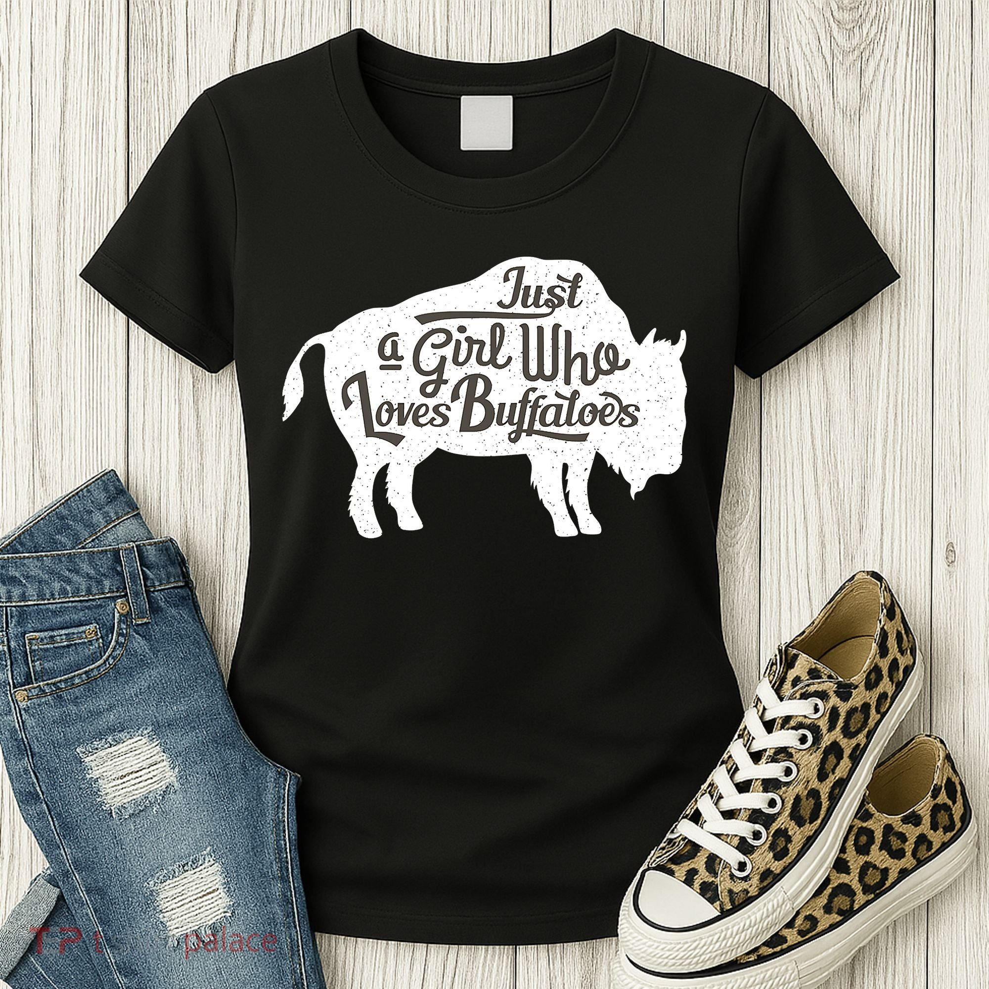 Just A  Who Loves Buffaloes Buffalo Bison Lover  Women's T-Shirt