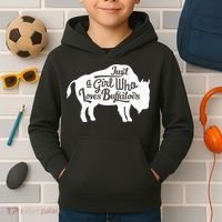Just A  Who Loves Buffaloes Buffalo Bison Lover  Kids Hoodie thumb 2