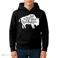 Just A  Who Loves Buffaloes Buffalo Bison Lover  Kids Hoodie thumb 4