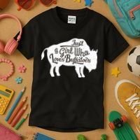 Just A  Who Loves Buffaloes Buffalo Bison Lover  Kids T-Shirt thumb 3