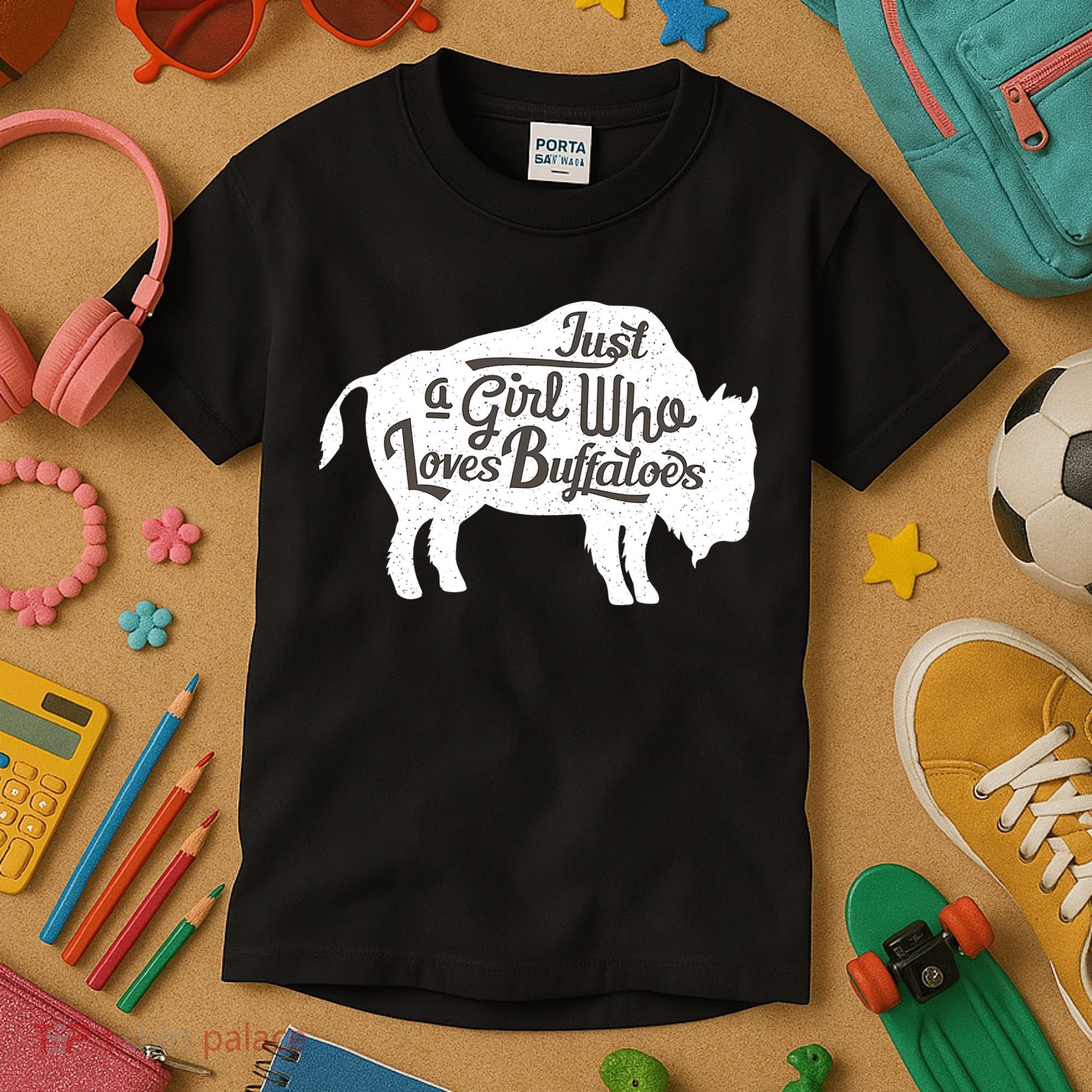 Just A  Who Loves Buffaloes Buffalo Bison Lover  Kids T-Shirt
