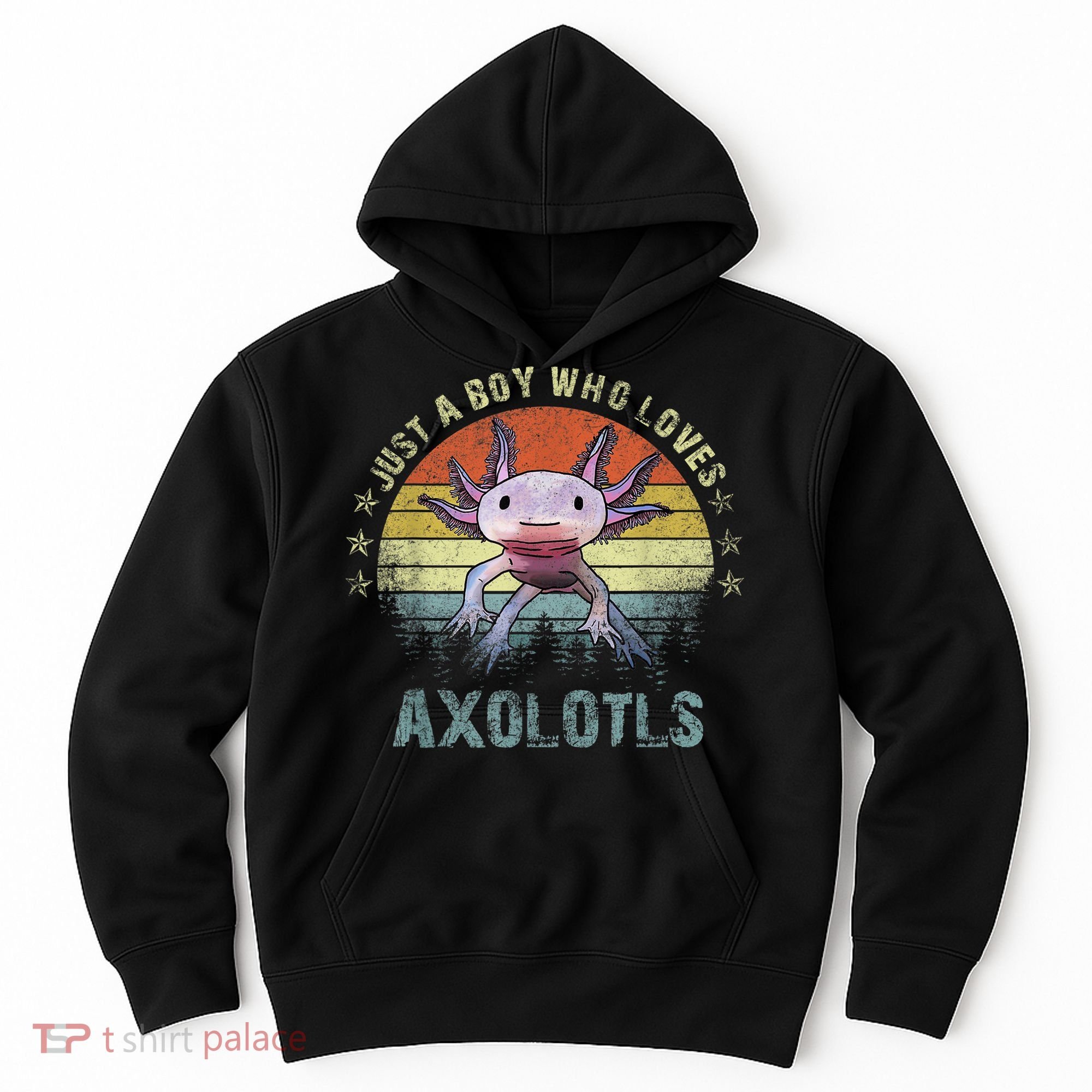 Just A  Who Loves Axolotls Funny Axolotl Gift for Boys Hoodie
