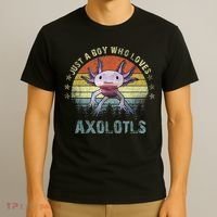Just A  Who Loves Axolotls Funny Axolotl Gift for Boys T-Shirt thumb 3