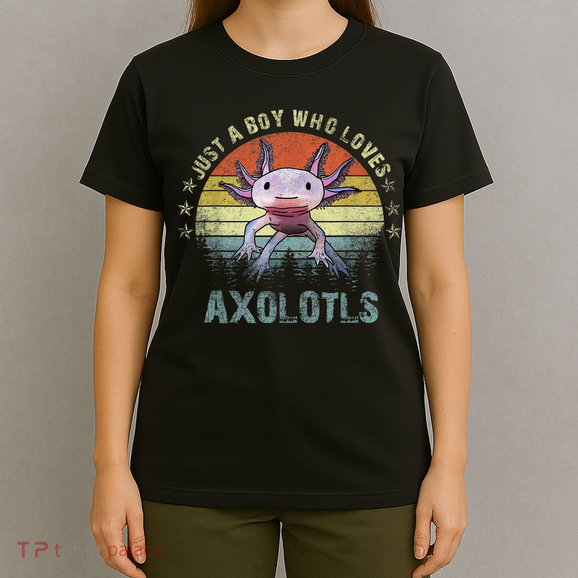 Just A  Who Loves Axolotls Funny Axolotl Gift for Boys T-Shirt