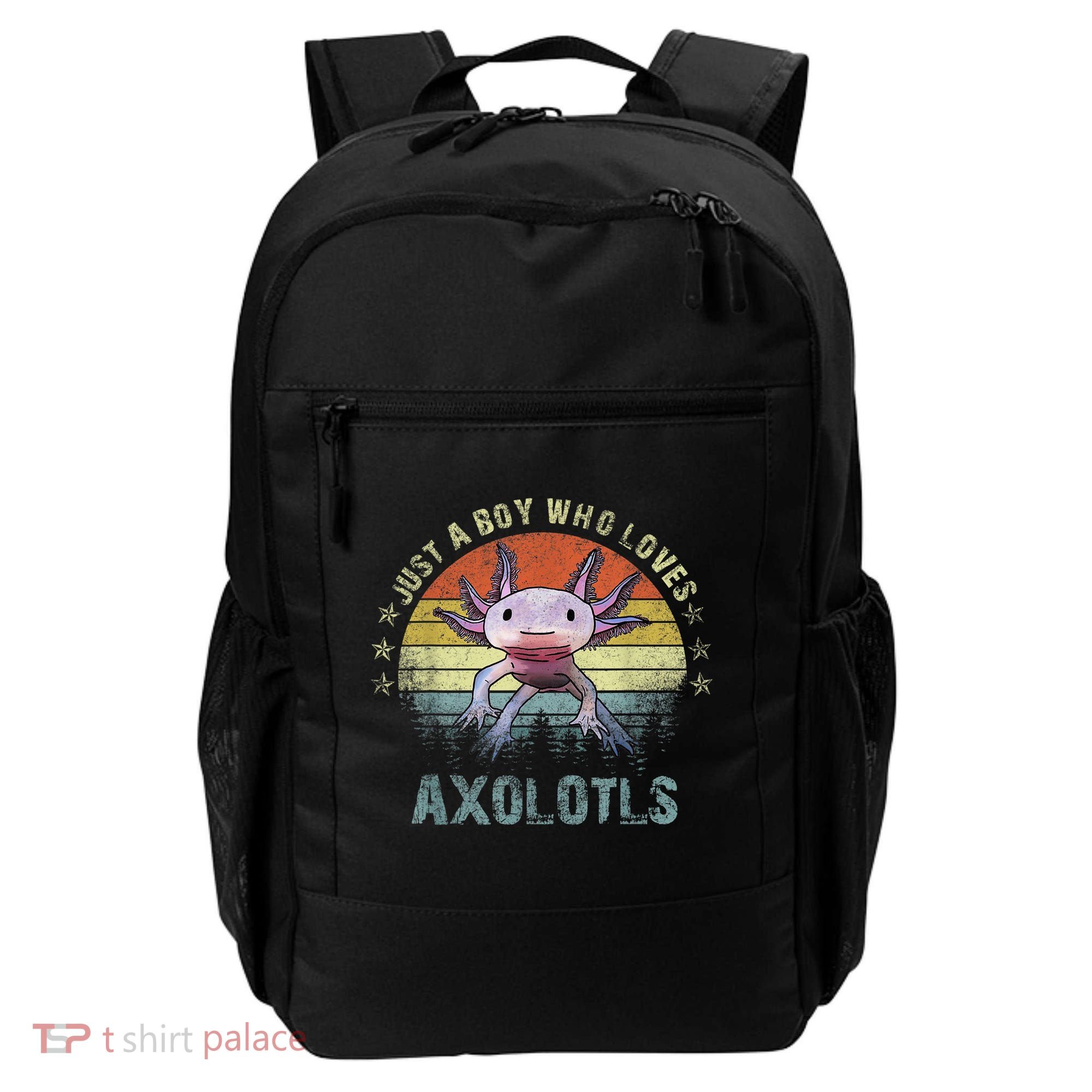 Just A  Who Loves Axolotls Funny Axolotl Gift for Boys Backpack
