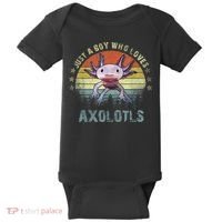 Just A  Who Loves Axolotls Funny Axolotl Gift for Boys Baby Bodysuit thumb 0