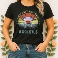 Just A  Who Loves Axolotls Funny Axolotl Gift for Boys Women's T-Shirt thumb 2