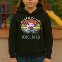 Just A  Who Loves Axolotls Funny Axolotl Gift for Boys Kids Hoodie thumb 3