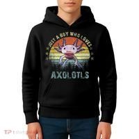 Just A  Who Loves Axolotls Funny Axolotl Gift for Boys Kids Hoodie thumb 4