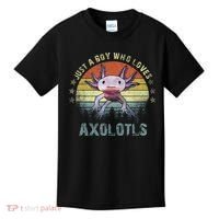 Just A  Who Loves Axolotls Funny Axolotl Gift for Boys Kids T-Shirt thumb 0