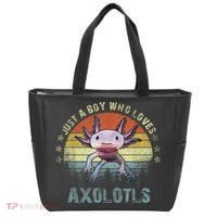 Just A  Who Loves Axolotls Funny Axolotl Gift for Boys Tote Bag thumb 0