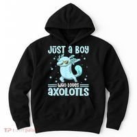 Just A  Who Loves Axolotls Axolotl Lovers Gift Boys Teens Hoodie thumb 0