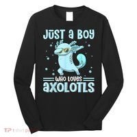 Just A  Who Loves Axolotls Axolotl Lovers Gift Boys Teens Long Sleeve Shirt thumb 0