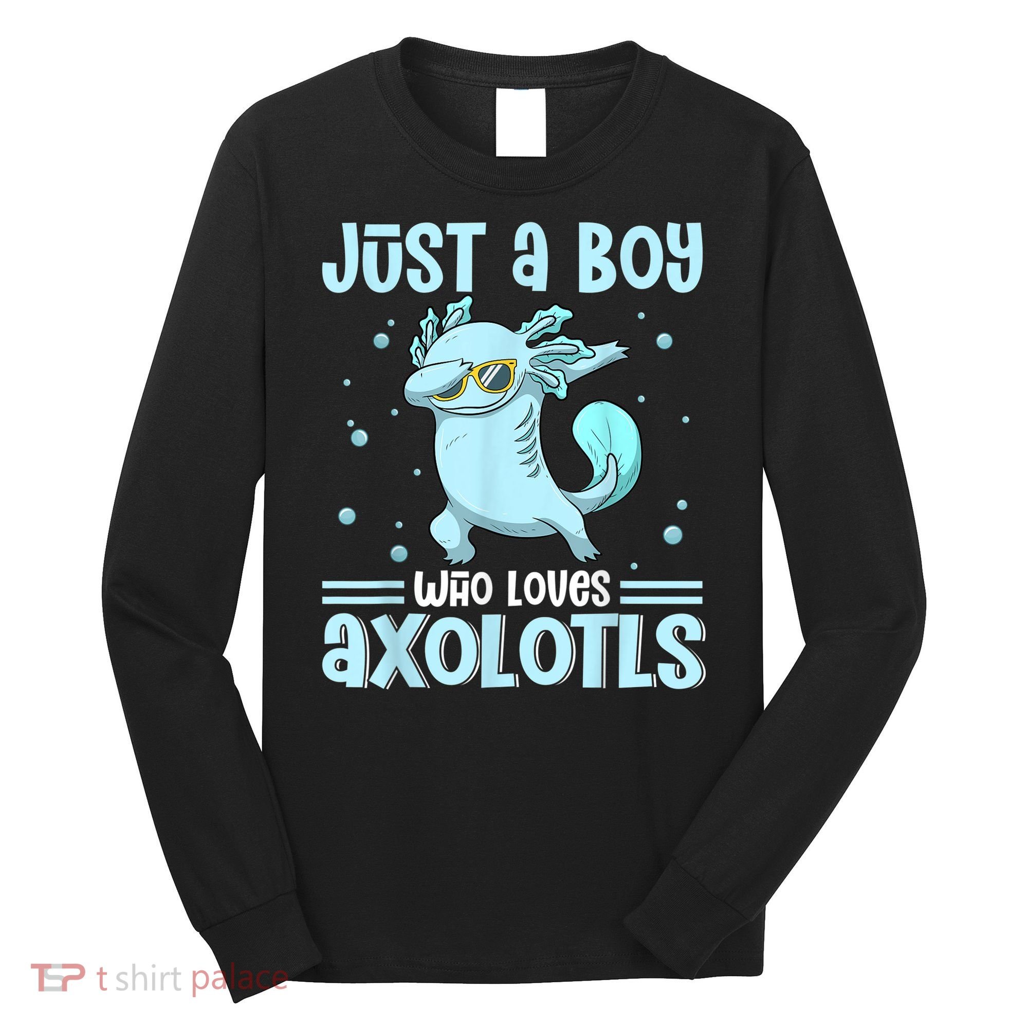Just A  Who Loves Axolotls Axolotl Lovers Gift Boys Teens Long Sleeve Shirt