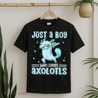 Just A  Who Loves Axolotls Axolotl Lovers Gift Boys Teens T-Shirt thumb 2