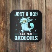 Just A  Who Loves Axolotls Axolotl Lovers Gift Boys Teens Coaster thumb 0