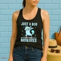 Just A  Who Loves Axolotls Axolotl Lovers Gift Boys Teens Women's Tank Top thumb 2