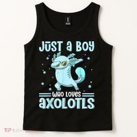 Just A  Who Loves Axolotls Axolotl Lovers Gift Boys Teens Tank Top thumb 2