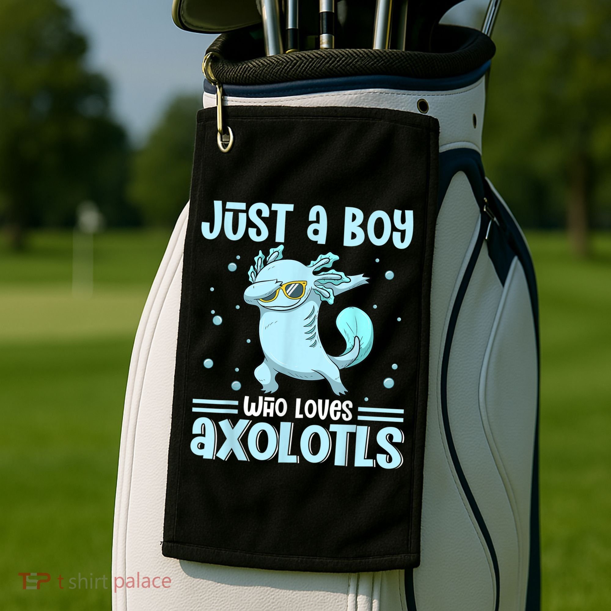 Just A  Who Loves Axolotls Axolotl Lovers Gift Boys Teens Golf Towel