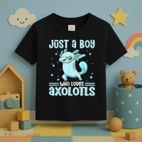 Just A  Who Loves Axolotls Axolotl Lovers Gift Boys Teens Toddler T-Shirt thumb 3