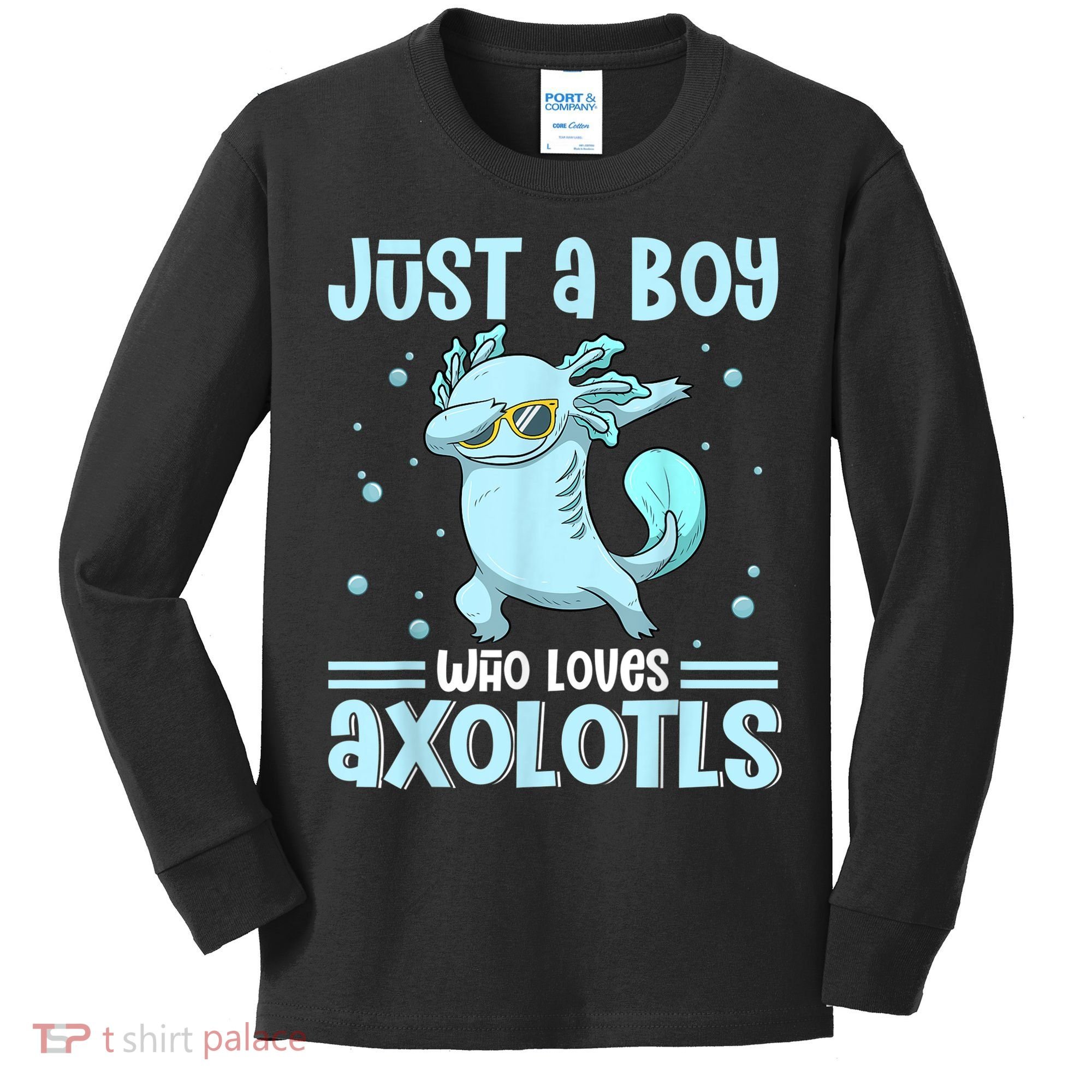 Just A  Who Loves Axolotls Axolotl Lovers Gift Boys Teens Kids Long Sleeve Shirt
