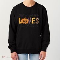 Just A Who Loves Halloween Pumpkin Ghost Black Cat Gift Women's Sweatshirt thumb 0