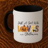 Just A Who Loves Halloween Pumpkin Ghost Black Cat Gift Coffee Mug thumb 2
