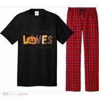 Just A Who Loves Halloween Pumpkin Ghost Black Cat Gift Pajama Set thumb 0