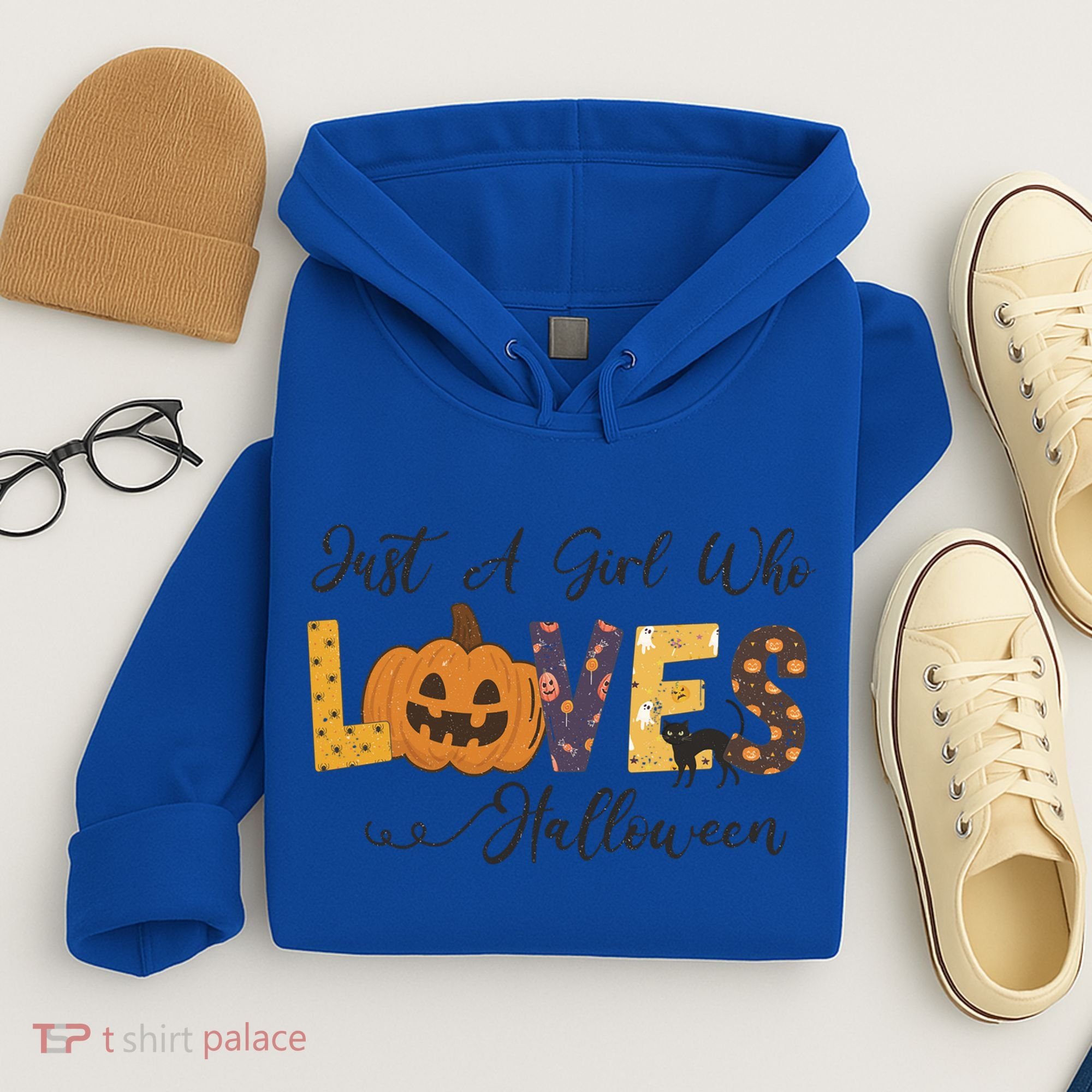 Just A Who Loves Halloween Pumpkin Ghost Black Cat Gift Hoodie