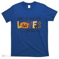 Just A Who Loves Halloween Pumpkin Ghost Black Cat Gift T-Shirt thumb 0