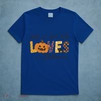 Just A Who Loves Halloween Pumpkin Ghost Black Cat Gift T-Shirt thumb 5