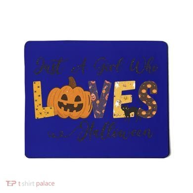 Just A Who Loves Halloween Pumpkin Ghost Black Cat Gift Mousepad