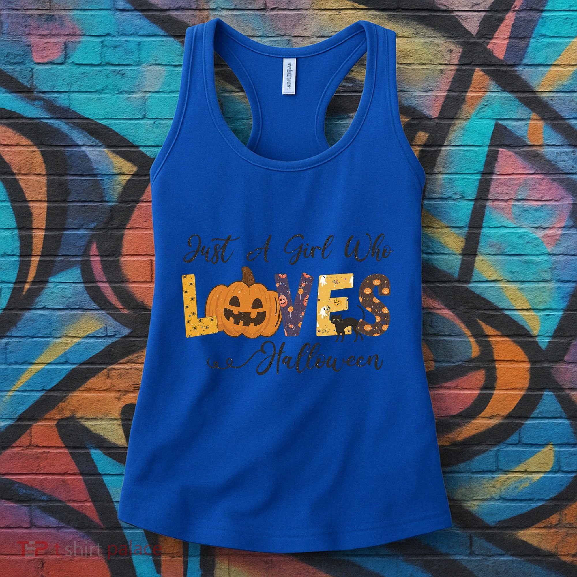 Just A Who Loves Halloween Pumpkin Ghost Black Cat Gift Women's Tank Top