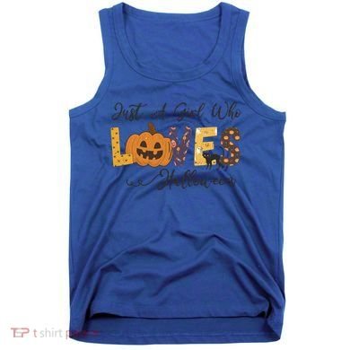 Just A Who Loves Halloween Pumpkin Ghost Black Cat Gift Tank Top