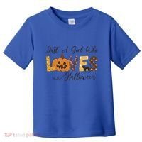 Just A Who Loves Halloween Pumpkin Ghost Black Cat Gift Toddler T-Shirt thumb 0