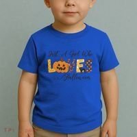 Just A Who Loves Halloween Pumpkin Ghost Black Cat Gift Toddler T-Shirt thumb 2