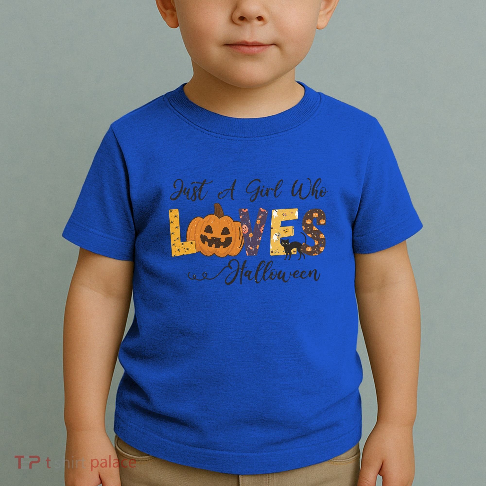 Just A Who Loves Halloween Pumpkin Ghost Black Cat Gift Toddler T-Shirt