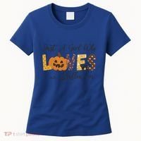 Just A Who Loves Halloween Pumpkin Ghost Black Cat Gift Women's T-Shirt thumb 0