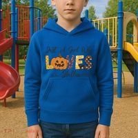 Just A Who Loves Halloween Pumpkin Ghost Black Cat Gift Kids Hoodie thumb 2