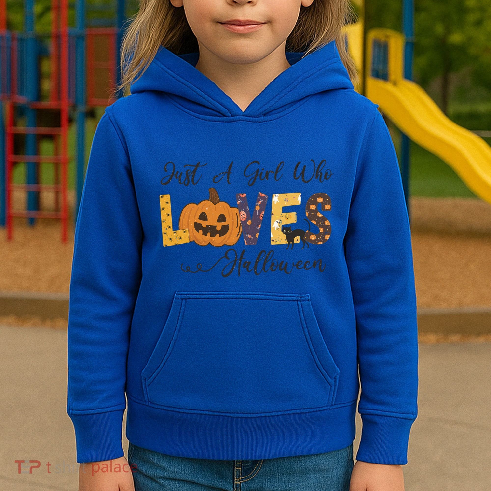 Just A Who Loves Halloween Pumpkin Ghost Black Cat Gift Kids Hoodie