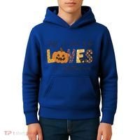 Just A Who Loves Halloween Pumpkin Ghost Black Cat Gift Kids Hoodie thumb 4