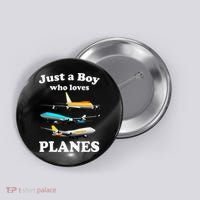 Just A Who Loves Planes Airplane Lover Button thumb 0